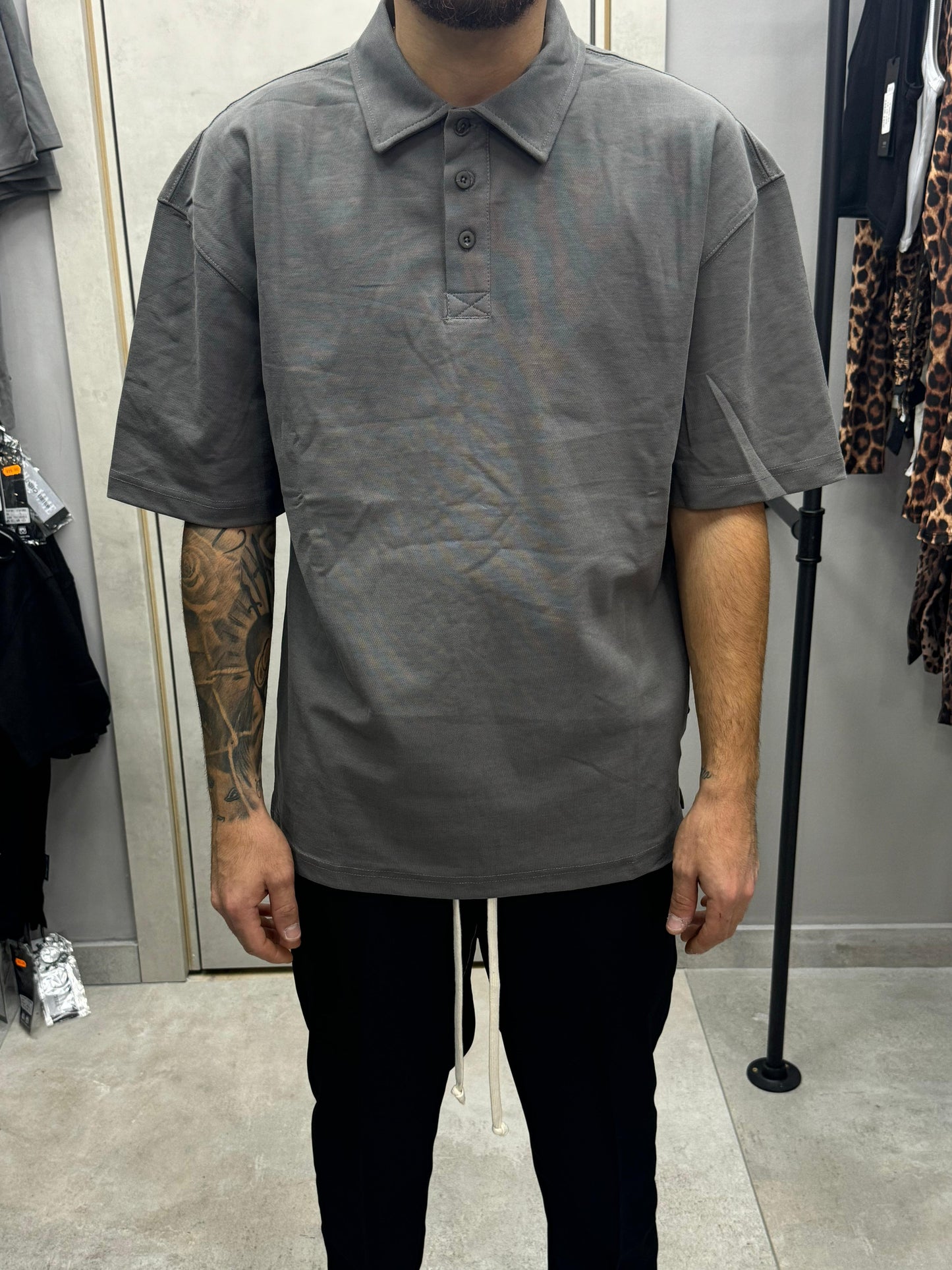 POLO OVER SIZE GRIGIA