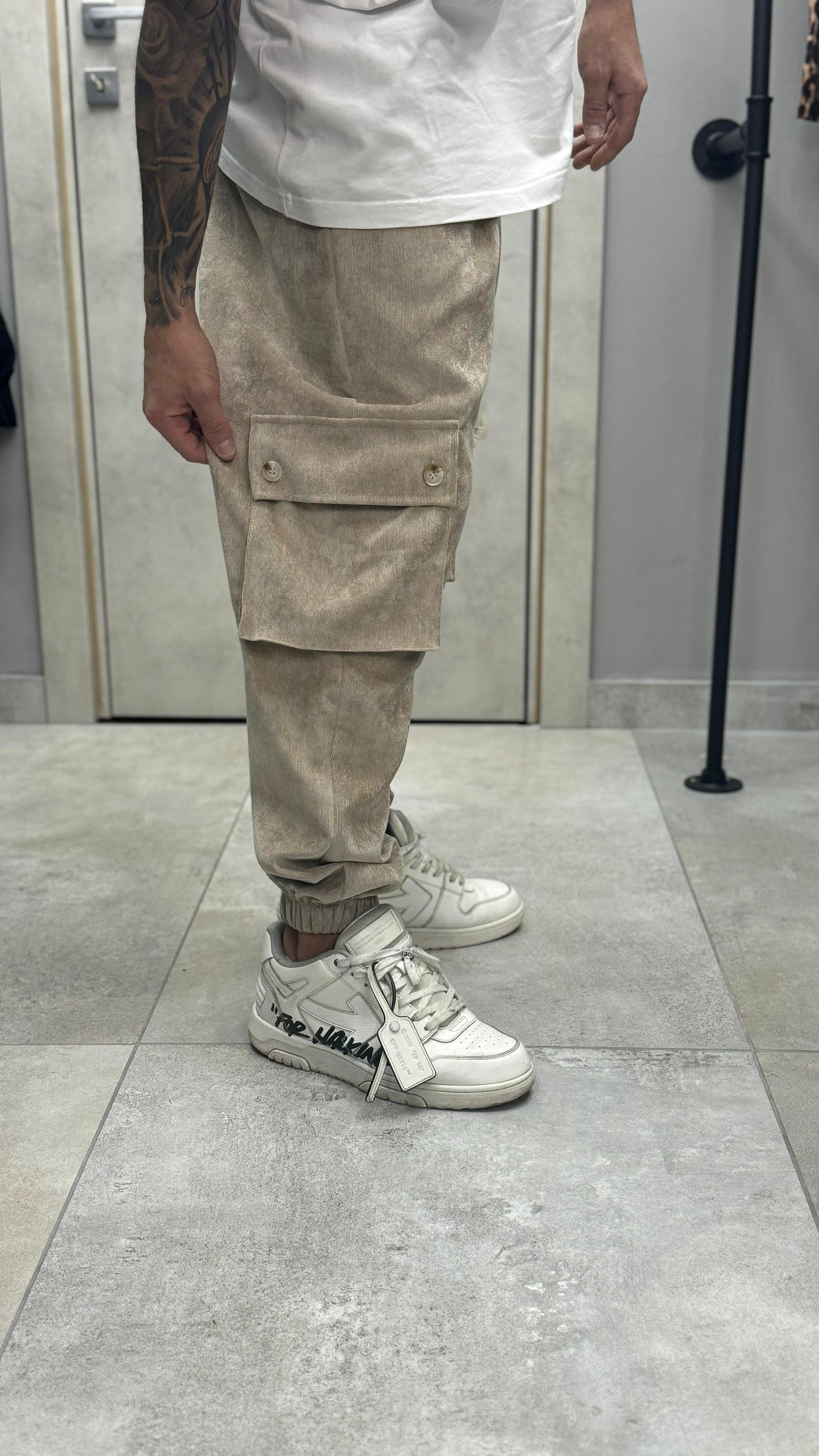 CARGO COSTINE MILLE RIGHE BEIGE