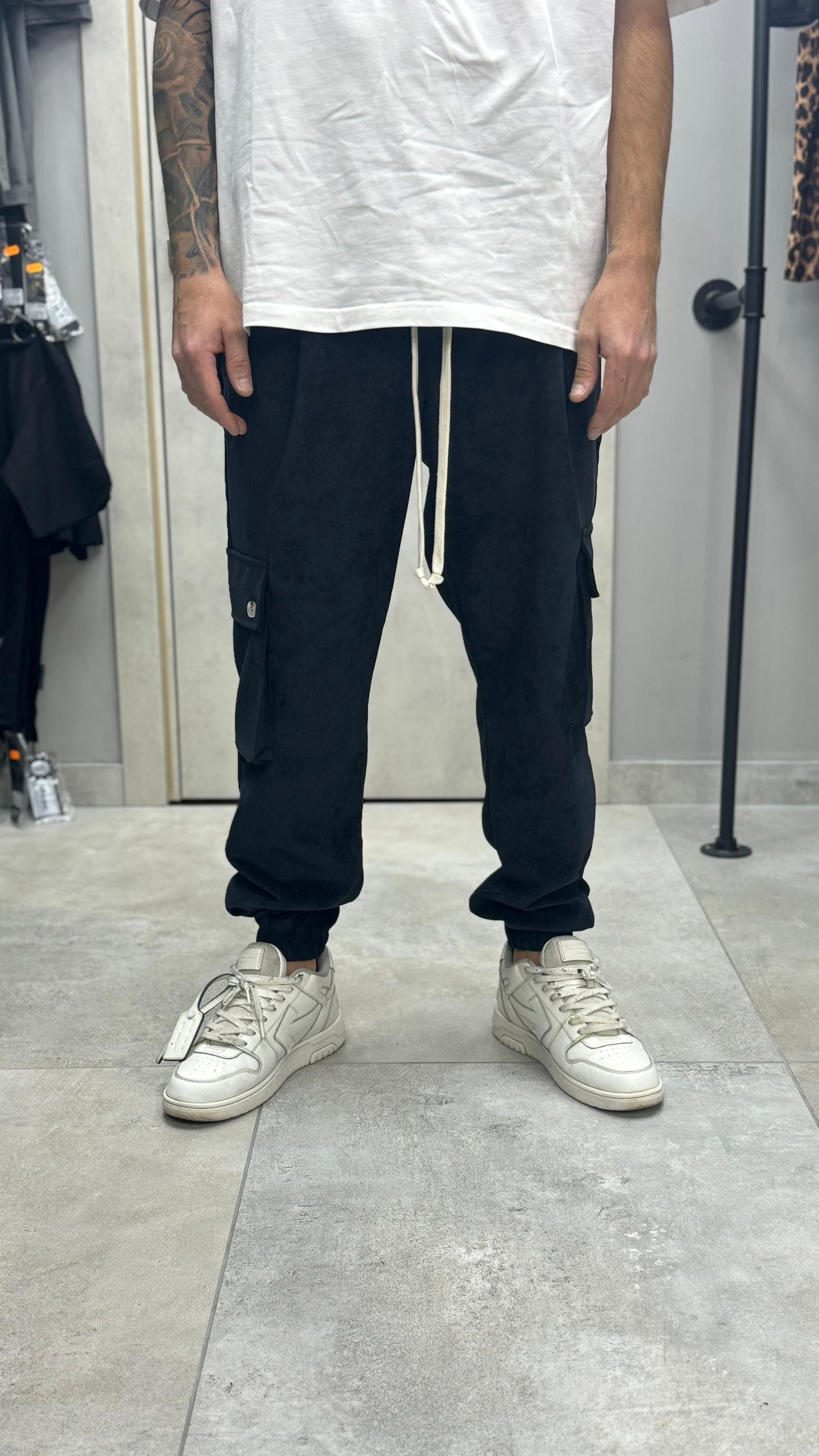 CARGO COSTINE MILLE RIGHE NERO