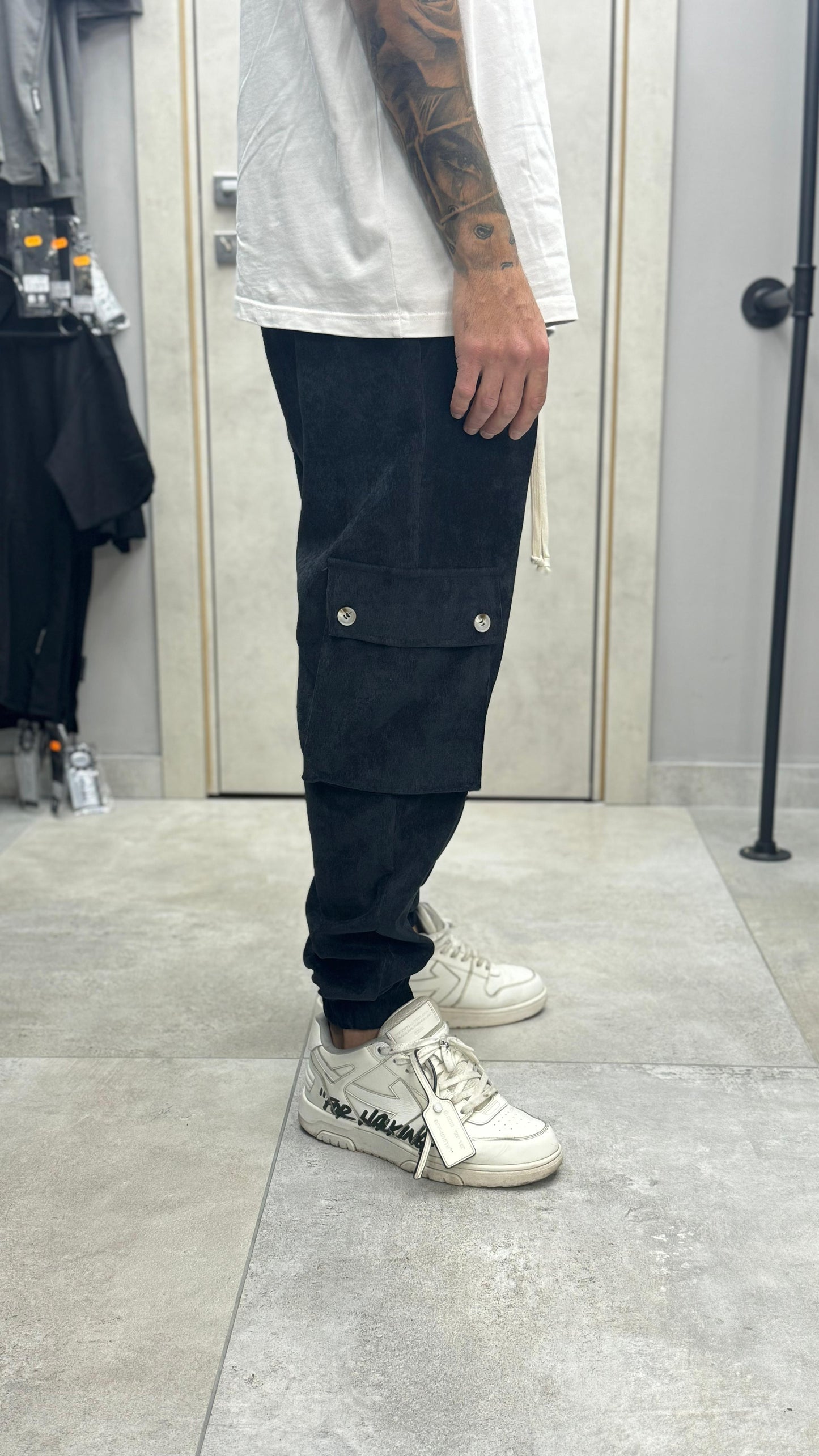 CARGO COSTINE MILLE RIGHE NERO