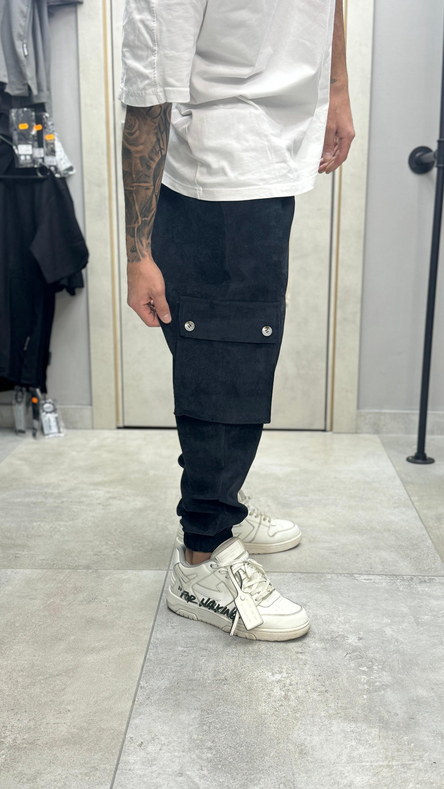 CARGO COSTINE MILLE RIGHE NERO