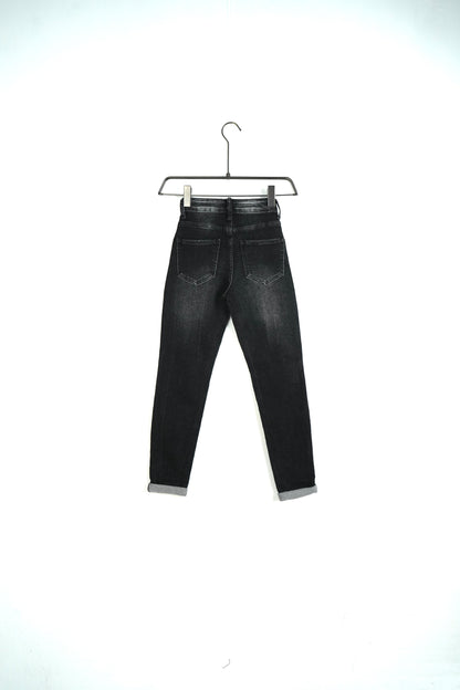 JEANS SKINNY KIDS SVERNICIATO NERO