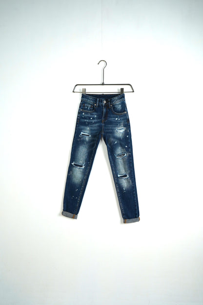 JEANS SKINNY KIDS SVERNICIATO NERO