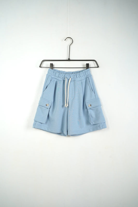 CARGO KIDS IN COTONE CELESTE