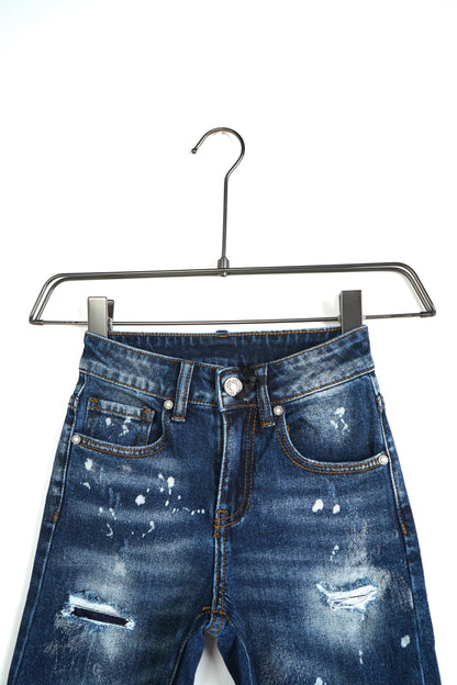 JEANS SKINNY KIDS SVERNICIATO NERO