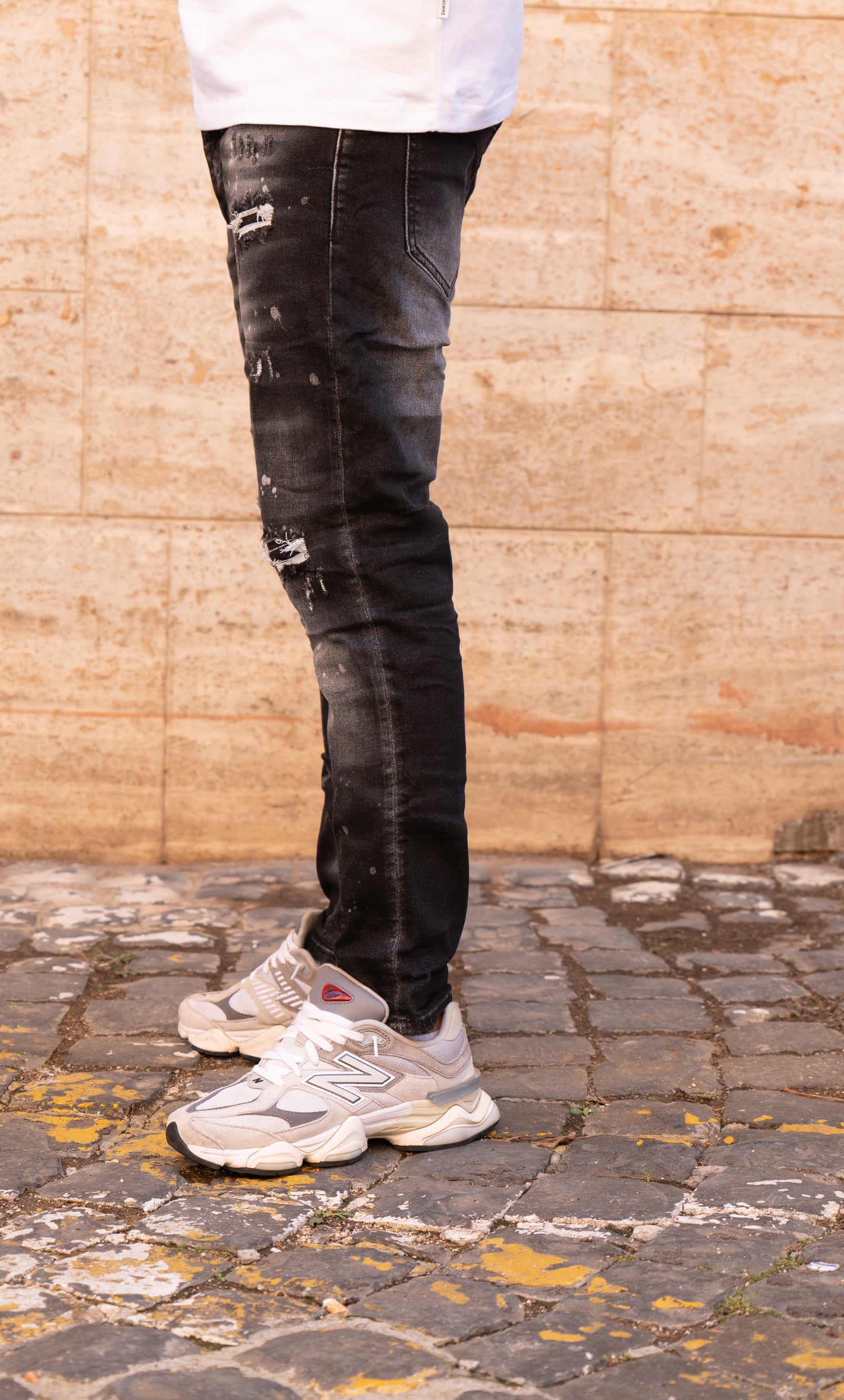 JEANS SKINNY SVERNICIATO NERO