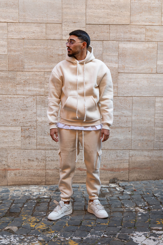 TUTA DOPPIO COTONE BEIGE CHIARO
