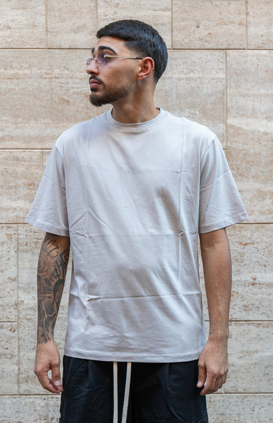 T-SHIRT GIRO COLLO GRIGIA